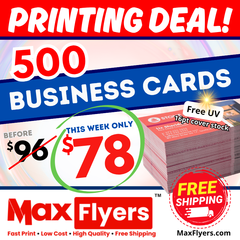 500 Premium Business Cards 12pt Full Color 2 Sides