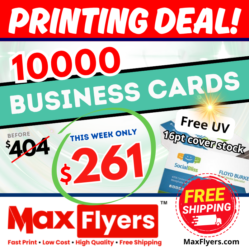 10000 Premium Business Cards 16pt Full Color 2 Sides