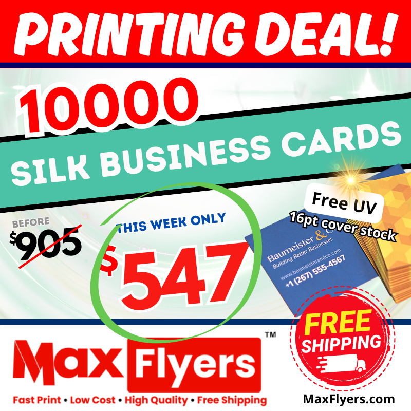 10000 Silk Luxury Business Cards 16pt Full Color 2 Sides