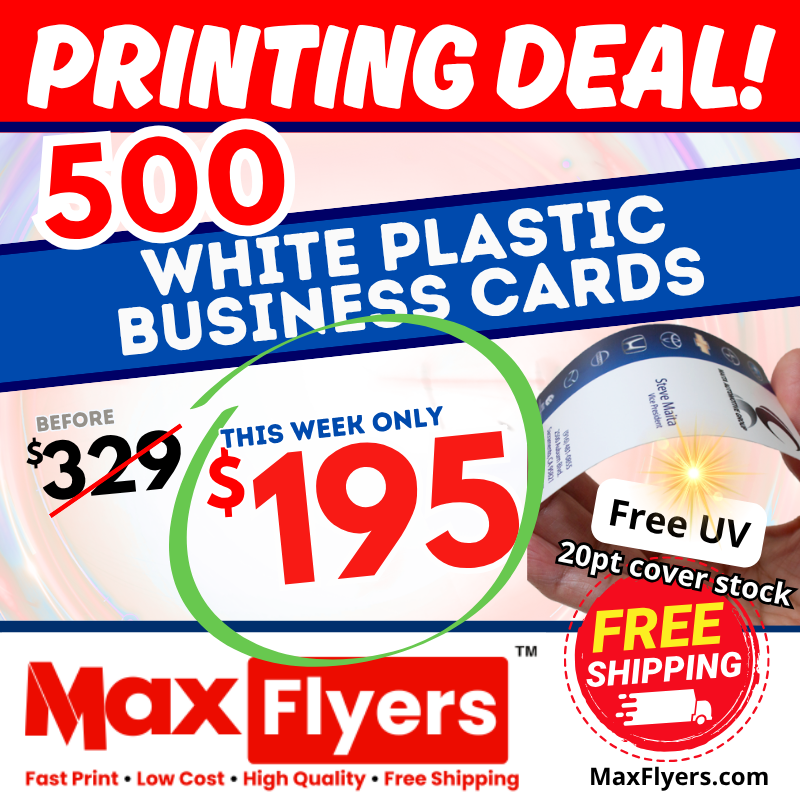 500 Premium Plastic Business Cards 20pt Full Color 1 sides