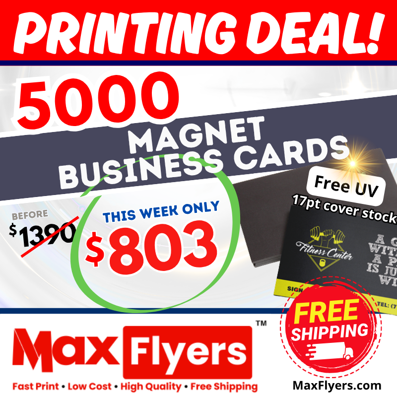 5000 Magnet Business Cards 17pt Full Color 1 Sides