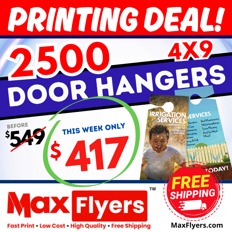 2500 4x9 Door Hangers 12pt Full Color 2 Sides