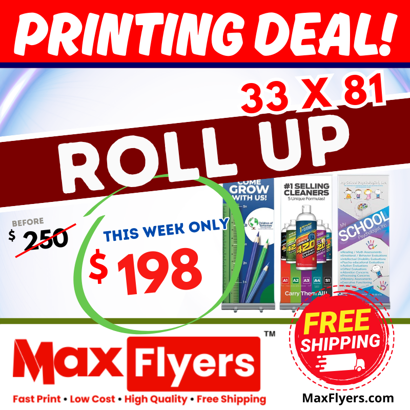 Roll-Up Stand Pop-Up Banner  1 Side UV  Printed Fabric