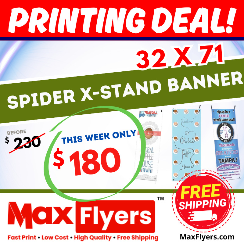 Spider X Stand Banner 1 Side 13oz